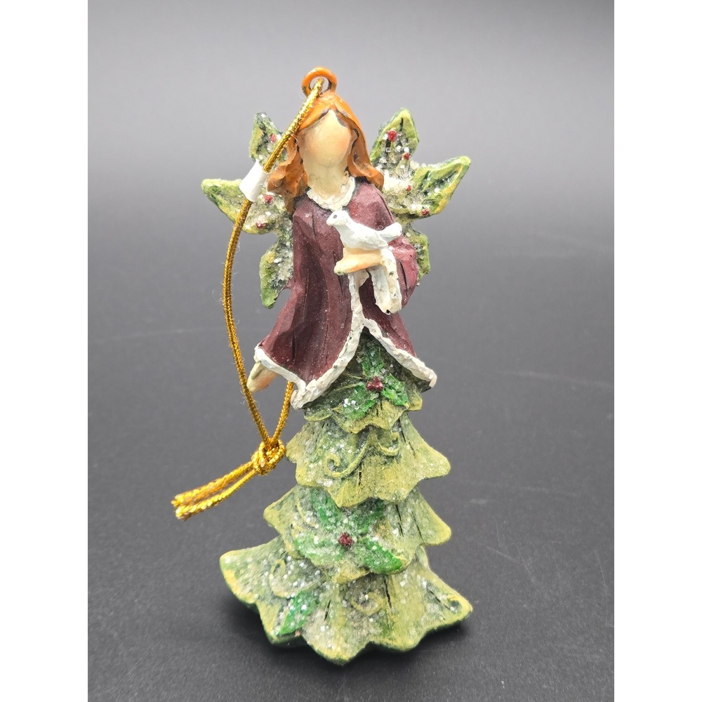 CBOCS Distribution Resin Angel Forest Fairy Christmas Tree Ornament with Dove 4"